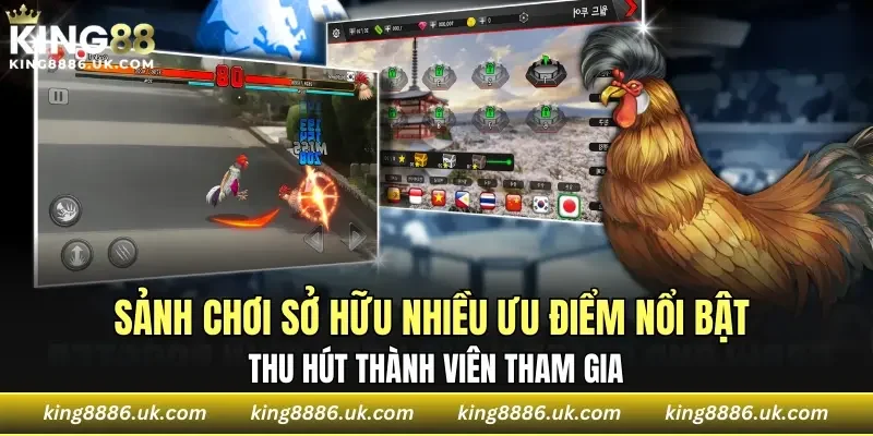 Sảnh chơi sở hữu nhiều ưu điểm nổi bật thu hút thành viên tham gia